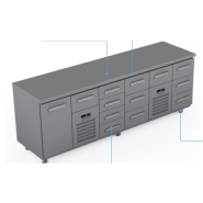 Comptoir réfrigéré en acier inoxydable - 2400 × 660 × 900 mm - CST-24-04303 Comptoir réfrigéré en acier inoxydable - 2400 × 660 × 900 mm - CST-24-04303