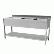 Cuistance Plonge evier avec sous tablette 1800 x 600 x 950 mm - Egouttoir à gauche - inox STSK186L