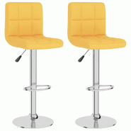 Décoshop26 - Lot de 2 tabourets de bar chaises hautes avec dossier en tissu jaune moutarde cadre en acier DEC029748 - jaune 3000257534881 Décoshop26 - Lot de 2 tabourets de bar chaises hautes avec dossier en tissu jaune moutarde cadre en acier DEC029748 - jaune 3000257534881