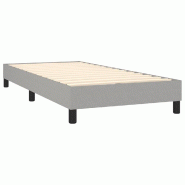 Décoshop26 - Sommier à lattes sur pieds cadre de lit 100x200 cm tissu gris clair TDL0207210 - gris 3001173588002