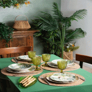 Excelsa nappe Panama coton 140x240 cm vert - vert textile 66218