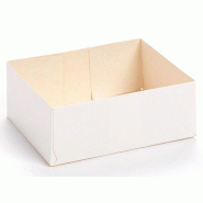 Packissimo caissettes pâtissières blanches en carton 26 x 16 x 7 cm par 100 pièces - blanc en carton CPB26x16x7