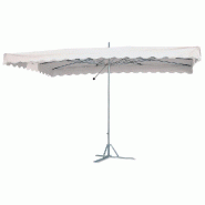Parasol Paragliss - toile blanche avec housse - 3,25x2,5m - hauteur réglable 180 à 220cm
