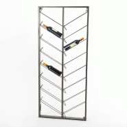 Presentoir mural double pour presentation vin L70xP6xH160cm