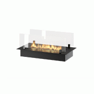 SOLOLED Brûleur insert au bioéthanol 60 cm en inox noir à encastrer ou à poser de 1 litre avec verres inclus - noir 803173013330