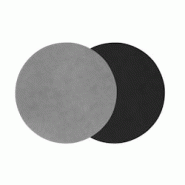 Stil Casa, set de 12 sous-plat bicolores, polyuréthane cousu, Ø 30 cm, finition dollar couleur grise/noire. - STP30D-GB Stil Casa, set de 12 sous-plat bicolores, polyuréthane cousu, Ø 30 cm, finition dollar couleur grise/noire. - STP30D-GB