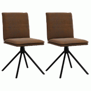 VidaXL Chaise à manger marron similicuir daim Modèle Renaissance Design - 8721158634344