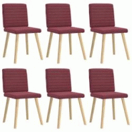 VidaXL Chaises à Manger Lot De 6 Rouge Bordeaux Tissu - rouge 8721158569929 VidaXL Chaises à Manger Lot De 6 Rouge Bordeaux Tissu - rouge 8721158569929