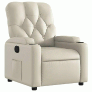 VidaXL Fauteuil inclinable Crème Similicuir Modèle Iermontel - 372504