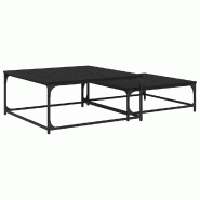 VidaXL Table basse 2 pcs Chêne noir Bois d'ingénierie Modèle Luna Ligne Plus - 881895