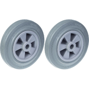 Roue de 200 mm 8" à bandage caoutchouc gris avec centre en plastique Capacité de 410 kg, jeu de 2 Roue de 200 mm 8" à bandage caoutchouc gris avec centre en plastique Capacité de 410 kg, jeu de 2