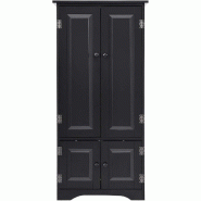 COSTWAY Meuble d'Appoint en Bois, Buffet Polyvalent pour Salon, Salle de Bain, Cuisine 59 x 32 x 123 cm (Noir) - noir VL32221NW COSTWAY Meuble d'Appoint en Bois, Buffet Polyvalent pour Salon, Salle de Bain, Cuisine 59 x 32 x 123 cm (Noir) - noir VL32221NW