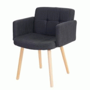 Décoshop26 - Chaise de salle à manger avec accoudoirs assise extra large design rétro en tissu gris foncé 04_0006294 - gris 3000261690931 Décoshop26 - Chaise de salle à manger avec accoudoirs assise extra large design rétro en tissu gris foncé 04_0006294 - gris 3000261690931