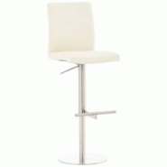 Décoshop26 - Tabouret de bar x1 réglable en hauteur et pivotant à 360° plateforme ronde en métal assise en PVC crème 10_0004562 - 3000252177243 Décoshop26 - Tabouret de bar x1 réglable en hauteur et pivotant à 360° plateforme ronde en métal assise en PVC crème 10_0004562 - 3000252177243