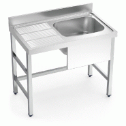 Évier avec support pour une cuve, égouttoir à gauche 1300x700x850 mm. - FRI056016