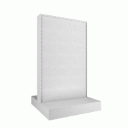 Gondole double face L74xP74xH125cm - gris alu