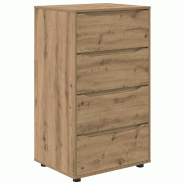 Helloshop26 - Armoire de rangement lot de 2 pratiques minimalistes 60 x 48 x 105 cm en bois d'ingénierie chêne artisanal 02_0056195 - Bois massif 30