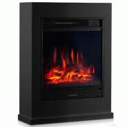 KAMINIO  Cheminée électrique KALLE - Cheminée sur pied avec chauffage, effet de flamme 3D, télécommande - Noir - EF06-BK