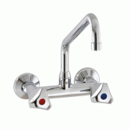 KBS Gastrotechnik KBS Mitigeur avec robinet pivotant 1/2 pouce raccordement d'eau montage mural à deux trous - 20911034