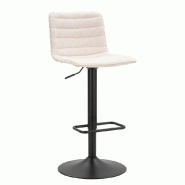 Mauro Ferretti Lot De 2 Tabourets De Bar Hauts Blancs, 43 X 49,5 X 85,5-107 Cm, Réglables, En Métal Et Tissu Rembourré – Style Années 70 Moderne Mauro Ferretti Lot De 2 Tabourets De Bar Hauts Blancs, 43 X 49,5 X 85,5-107 Cm, Réglables, En Métal Et Tissu Rembourré – Style Années 70 Moderne