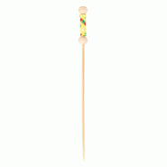 Pique bambou perle et décor jaune L12cm - par 100