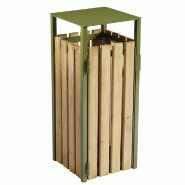ROSSIGNOL Corbeille a poser ou a fixer eden - 110 L - sans cendrier - bois / vert olive ROSSIGNOL Corbeille a poser ou a fixer eden - 110 L - sans cendrier - bois / vert olive