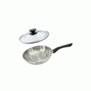 Set poêle 24 cm en inox et couvercle verre Fackelmann Geneva - Acier inoxydable 18/10 3176239944167