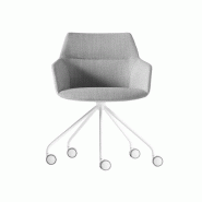 Siège de bureau giratoire sur roulettes - design par Christophe Pillet - Base blanche, noire, grise ou chromée Siège de bureau giratoire sur roulettes - design par Christophe Pillet - Base blanche, noire, grise ou chromée