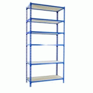 SimonRack Étagères et Rayonnage 2500x1200x400 mm, 6 Niveaux, Tablettes en Bois, Structure Acier, 200 kg par Niveau, Bleu/Bois – Maderclick - bleu SimonRack Étagères et Rayonnage 2500x1200x400 mm, 6 Niveaux, Tablettes en Bois, Structure Acier, 200 kg par Niveau, Bleu/Bois – Maderclick - bleu
