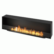 SOLOLED Cheminée au bioéthanol encastrable Inside Black 2000 - Noir mat, avec vitre, brûleur 6L, design moderne - noir 0803173016829