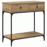 Table console avec tiroir chêne artisanal 75 x 34,5 x 75 cm Modèle Aero Prime Pro - 871297