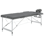 Table de massage avec 3 zones cadre en aluminium banc de massage appuie-tÊte accoudoir rÉglable lit de massage pliant pliable portable anthracite 02_0001798