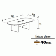 Table de réunion ovale TAK- Mobel Linea - 250, Chêne grisé_0