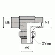Té orientable mâle BSP x mâle gaz cylindrique - 1/4' , 13.15 , 1/4' , 13.15