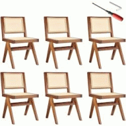 TecTake GmbH tectake Lot 6 chaises en bois avec cannage viennois design rétro chêne foncé - 405910 - beige Bois massif 405910 TecTake GmbH tectake Lot 6 chaises en bois avec cannage viennois design rétro chêne foncé - 405910 - beige Bois massif 405910
