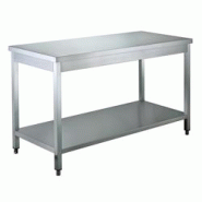 Vaiotec Table de travail EASYLINE / avec étagère de base, 800 x 600 mm - inox 10087