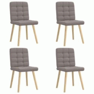 VidaXL Chaises à Manger Lot De 4 Taupe Tissu - gris 8721158566423 VidaXL Chaises à Manger Lot De 4 Taupe Tissu - gris 8721158566423