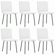 VidaXL Chaises à Manger Lot De 6 Blanc Similicuir - blanc 8721158569875 VidaXL Chaises à Manger Lot De 6 Blanc Similicuir - blanc 8721158569875