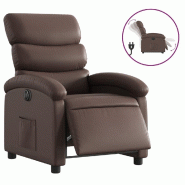 VidaXL Fauteuil inclinable électrique Marron Similicuir Modèle Querviane - 3204028