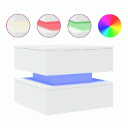 VidaXL Table basse avec lumières LED blanc 50x50x40 cm Modèle Atlas - 839854