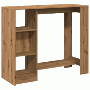 VidaXL Table de bar avec étagère chêne artisanal bois d'ingénierie Modèle Boréal Confort Pro - 854399