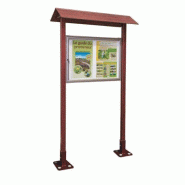 Vitrine aluminium bois - Taille d'affichage 8 à 27 A4 - Plexi chocs 4mm - Serrure de sécurité - Finition anodisée argent - Fabrication Française