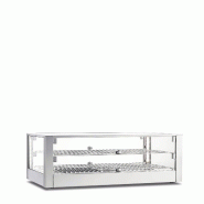 Vitrine contre-chauffée. Eclairage LED. Étagères chromées. Température de 30°C à 90°C. Dimensions (LxPxH) 700x400x372 mm. Modèle CRH70.2 - 4291