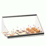 Vitrine neutre à poser PITAGORAS - 1 niveau - 555 mm - verre trempé - ESR36-S | Sayl Barcelona