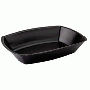 Barquette réemployable PP 1100 ml 24 x 17,7 x 4,5 cm noir - par 20