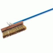 Brosse en laiton orientable avec racloir pour fours à pizza | GI.METAL