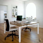 Bureau bench 2 personnes ROCK - MOBEL LINEA - 120, Acacia clair