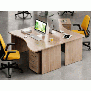 Bureau individuel vague Solano - ergonomique en bois mélaminé - 160 ou 180 cm de largeur Bureau individuel vague Solano - ergonomique en bois mélaminé - 160 ou 180 cm de largeur