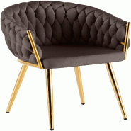 CLP Chaise de salle a manger Molise velours or Velours HBT: 80x58x57 cm Marron Velours - marron textile 328086