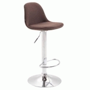 CLP Tabouret de bar Kiel en tissu Chrome Marron - marron 102497203 CLP Tabouret de bar Kiel en tissu Chrome Marron - marron 102497203